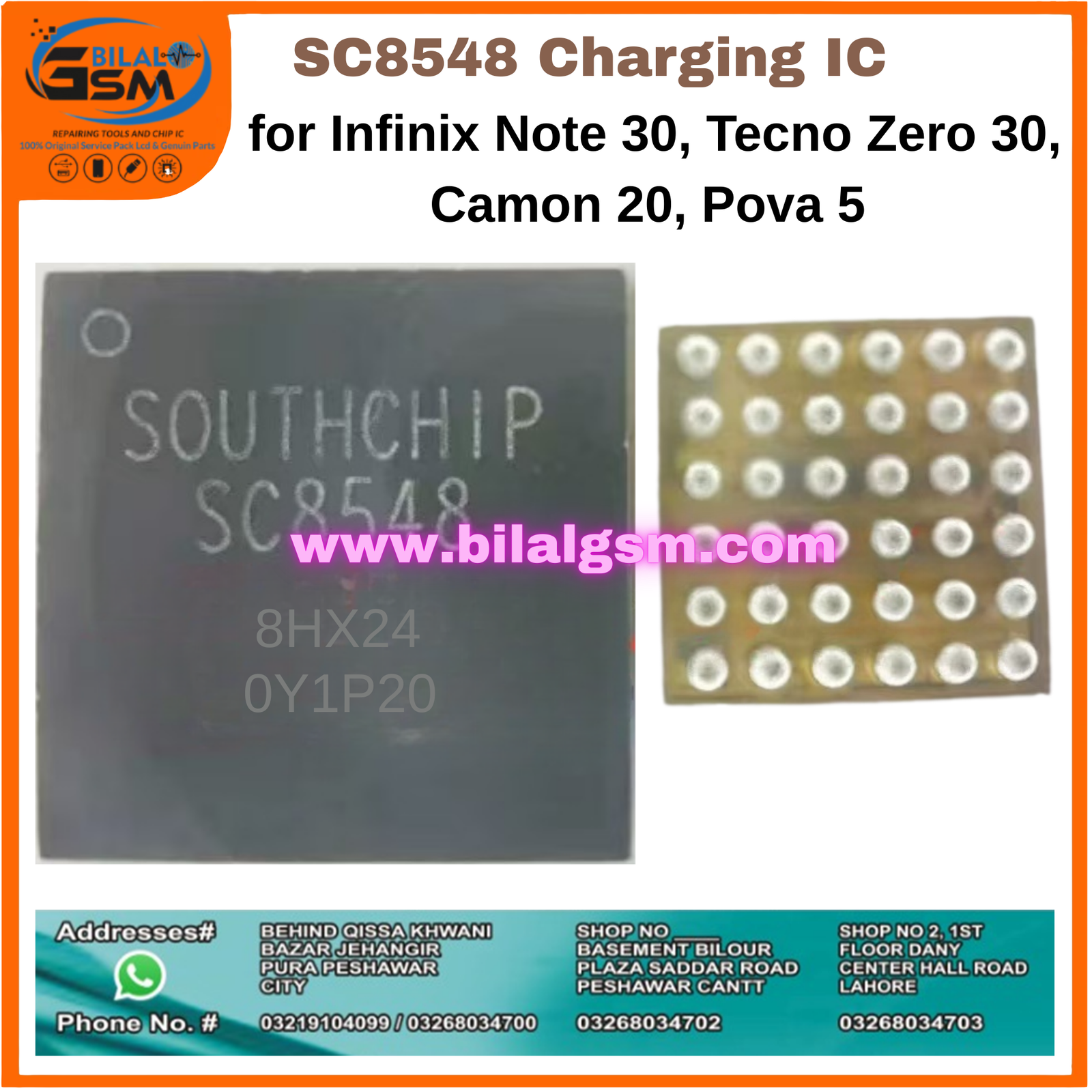 SC8548 Charging IC for Infinix Note 30, Tecno Zero 30, Camon 20, Pova 5 &ndash; OEM Power IC